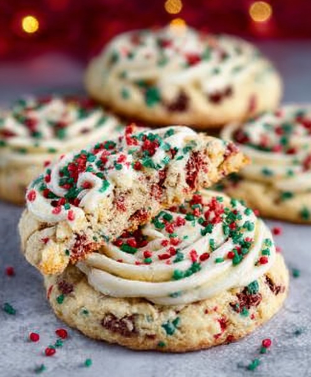 Christmas Cake Batter Cookies