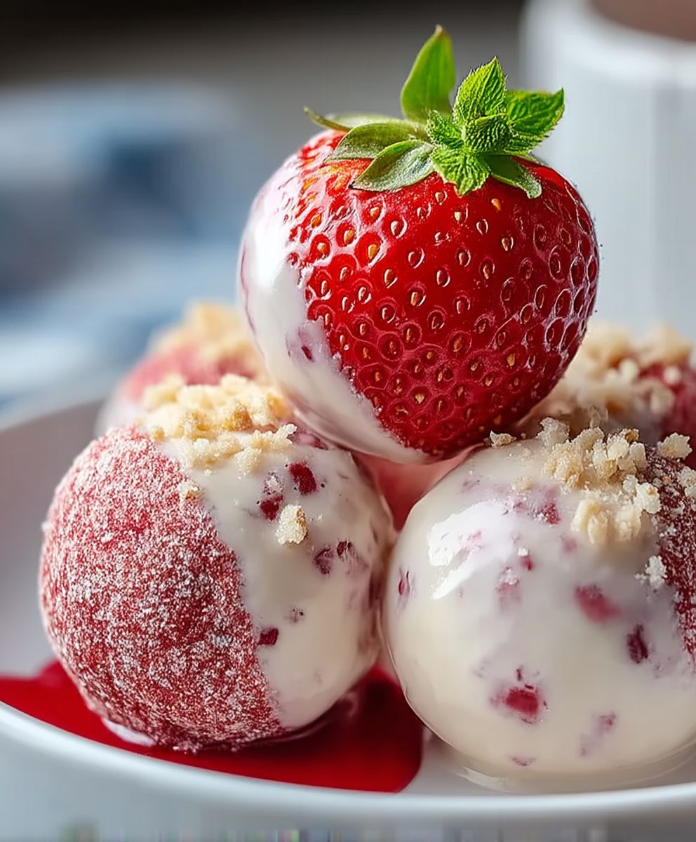 Strawberry Cheesecake Protein Balls