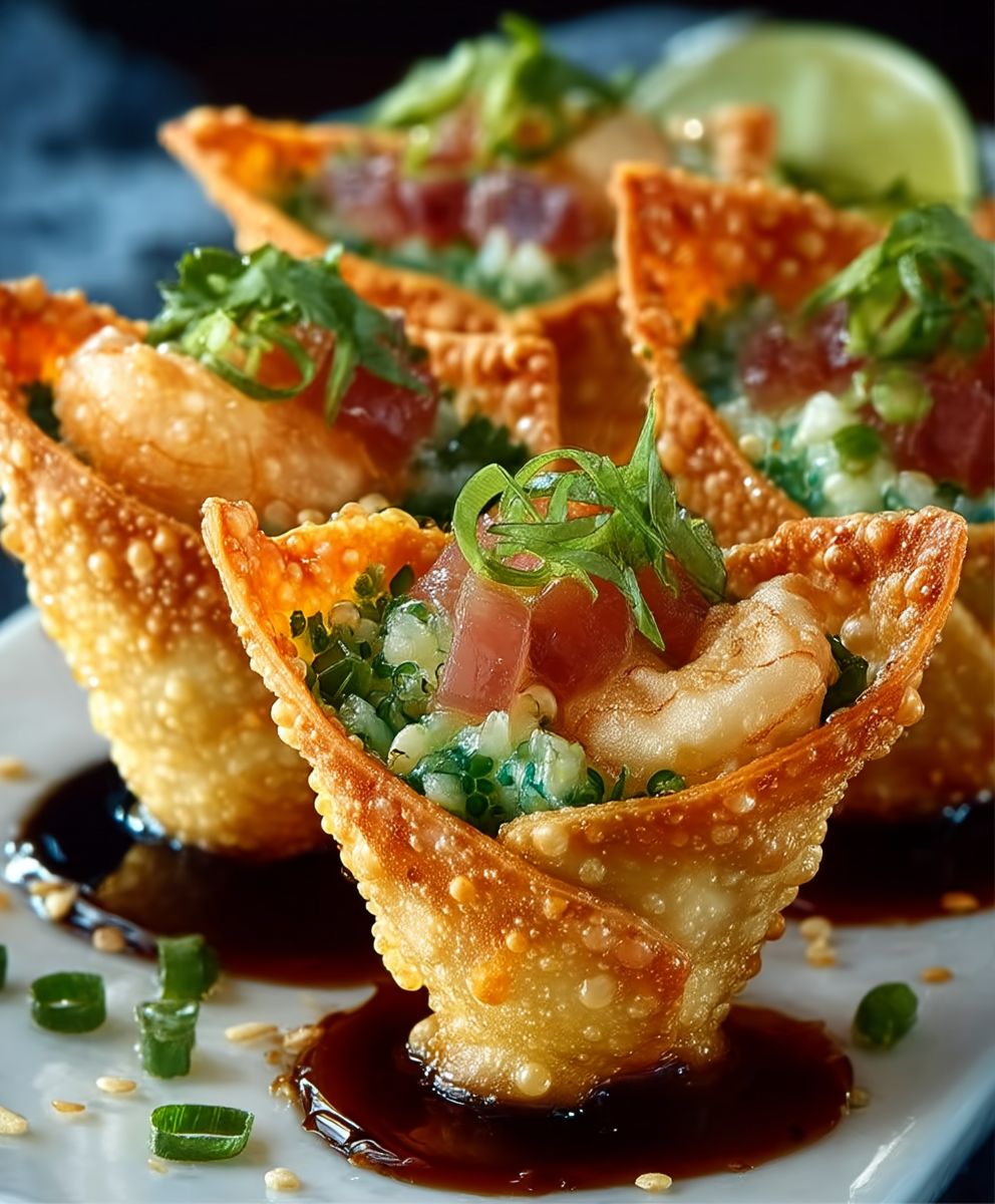 Sushi Wonton Cones