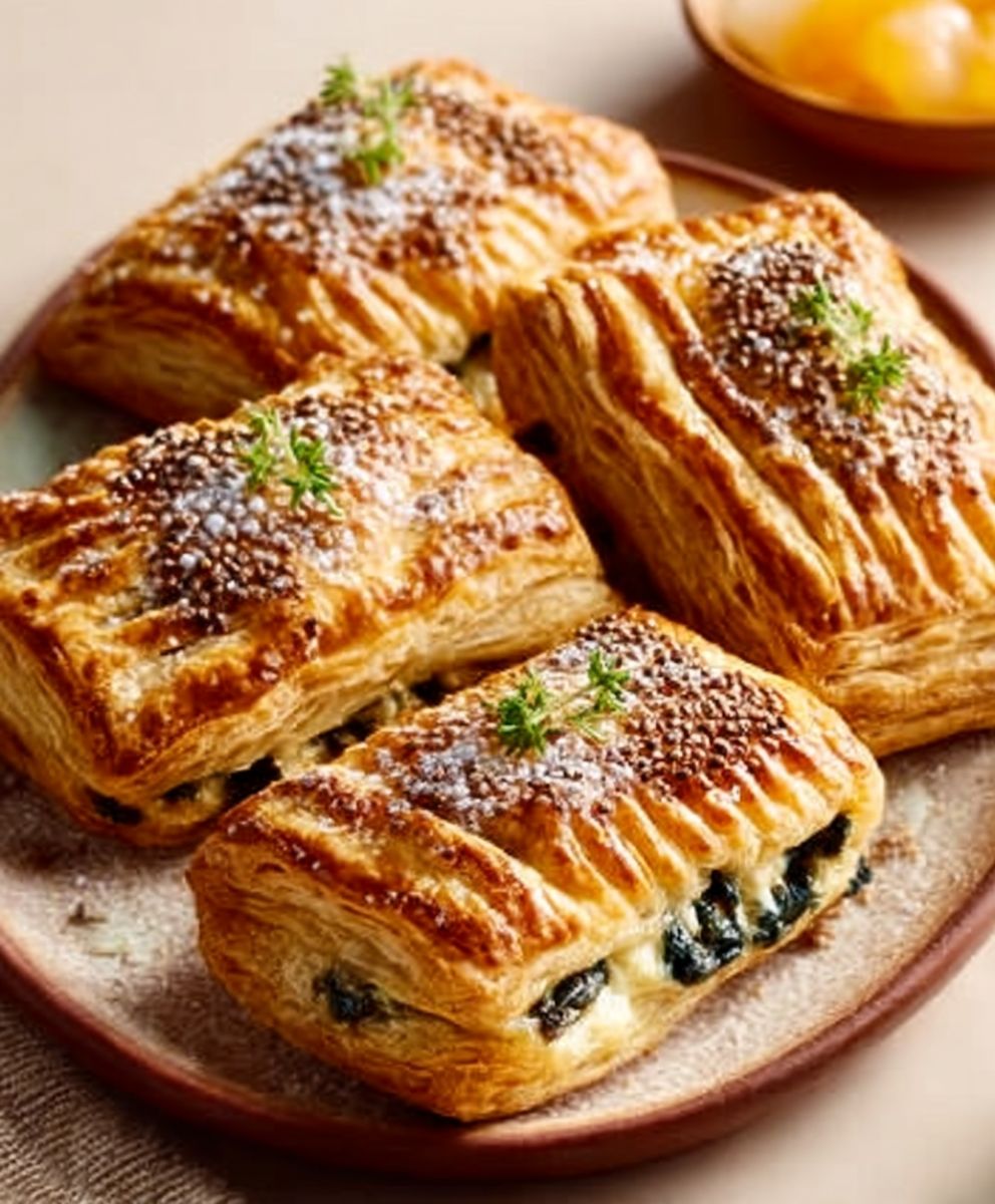 Spinach Feta Puff Pastry Bites