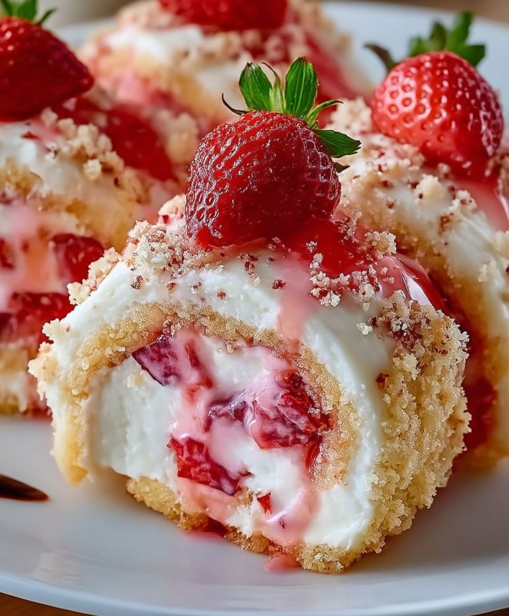 Strawberry Shortcake Cheesecake Rolls – Creamy Fruity Dessert image 2
