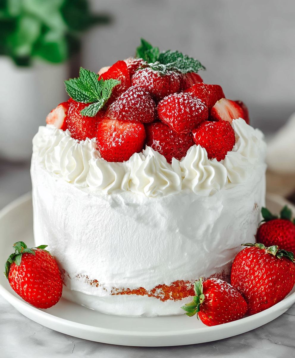 Strawberry and Cream Cake with Fluffy Whipped Cream Frosting – Spring Dessert image 2